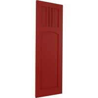 Ekena Millwork 12 W 63 H TRUE FIT PVC San Miguel Mission Style Fixed Mount Sulters, Fire Red