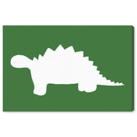 Авенија на пистата животни wallидни уметности платно печати „стегосаурус позадина“ диносауруси - зелена, бела