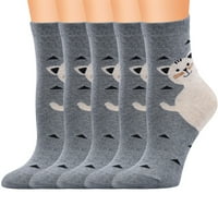 Чорапи Парови Жени Шарени Смешни Новина Луди Чешлани Памучни Обични Чорапи Сиви