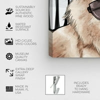 Wynwood Studio Animals Wall Art Canvas Prints 'Chihuahua palm glam' кучиња и кутриња - бело, црно