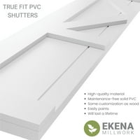 Ekena Millwork 12 W 70 H TRUE FIT PVC Center X-Board Farmhouse Fixed Mount Sulters, Prided