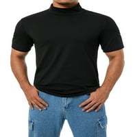 Peyakidsaa мажи маица кратки ракави основни темички тенок фит подзлав пулвер топлински врвови на врвови