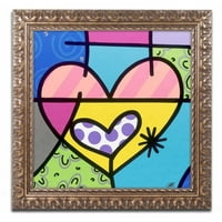 Трговска марка ликовна уметност „Големо срце I“ платно уметност од Роберто Рафаел, златна украсна рамка