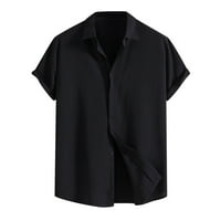Дакијан Менс Поло кошули дозвола мажи обични цврсти тревки за кратки ракави за затворање кошула за затворање на кошули на блуза