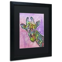 Трговска марка ликовна уметност жирафа платно уметност од Дин Русо, црна мат, црна рамка