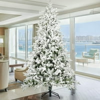 Снег издигната елка 7 метри, вештачко новогодишно држење на елката, со совети за гранка на дрво, нелична бела бор елка за декорација