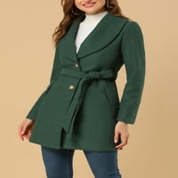 Уникатни поволни цени, женска тркалезна јака од шал, тенок единечен граден капут