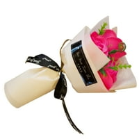 Глави Вештачки Роза Букет Рака Држи Сапун Цвет Денот На Вљубените Подарок
