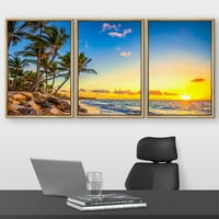 Ѕид Врамени Платно Печатење Ѕид Уметност Во Собата Тропски Хавајски Остров Палма Дрво Плажа Природата Пустината Фотографија