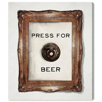 Пијалоци и духови на Wynwood Studio Wall Art Prints 'Press за пиво' пиво - кафеаво, бело