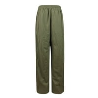 Губотаре Панталони Со Висок Струк За Женски Топли Зимски Шерпи Обложени Панталони За Џогирање Со Џебови, Зелена XL