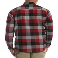 Wrangler Men's & Big & Thall Drong Sneave Flannel кошула, до големина 5xl