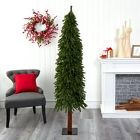 Скоро природно 6 'Голема алпска вештачка новогодишна елка со свиочни гранки на природно стебло