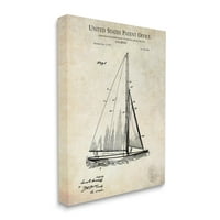 Sulpell Industries Vintage едриличарски воден брод Технички дизајн дијаграм платно wallидна уметност, 48), дизајн од Карл Хронек
