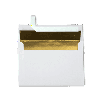 Luxpaper Покани за покана, 1 8, lb. бело со златна обвивка, пакет