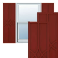 Екена Мил работник 18 W 47 H TRUE FIT PVC CEDAR PARK FIXED MONTING SULTTERS, PEPPER RED