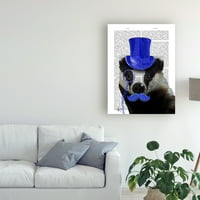Трговска марка ликовна уметност „јазовец со сина топ -капа и мустаќи“ платно уметност од фан фанки