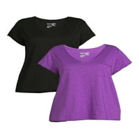 Маица со големина на Terra & Sky Plus V-Neck, 2-пакет