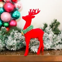 Спакувана забава црвен сет на елен со горната Божиќна декорација на венец