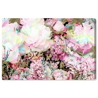 Авенија на пистата „Дива и убава“ цветна и природна wallидна уметност - розови рози и цвеќиња; Растенија и ботанички модерно современо платно уметничко печатење