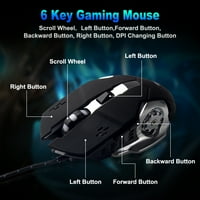 Тастатура за игри и сет на глувчето сет ергономски тастатура за одмор на зглобот LED мулти-обоен глувче за промена на задното