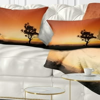 DesignArt Sunrise со осамено дрво - пејзаж печатена перница за фрлање - 12x20