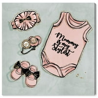 Винвуд студио мода и глам wallид платно уметнички принт „бебешки модни румени“ облеки - розова, сива боја