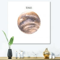 DesignArt 'Апстрактна планета Венера' Боемска и еклектична платно wallидна уметност печатење