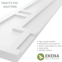 Ekena Millwork 12 W 26 H TRUE FIT PVC HASTINGS FIXED MONT SLUSTERS, бело