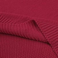 Уникатни поволни цени чист памучен мек кабел плетено фрлано ќебе црвено 59 78