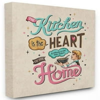 Stuple Industries Кујна срце и дома Гроздобер стрип дизајн на зборови за дизајн на платно од страна на Естер Кеј