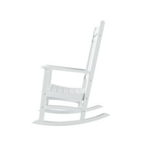 Класичен пластичен стол за лулкање на тремот Адирондак, бел