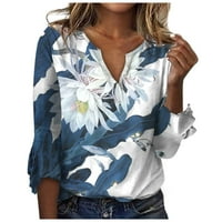 Плус Големина Блузи За Жени Летни Врвови Облечени Обични Ракави Блузи Цветни Работни Кошули