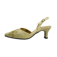 Широка ширина на ширина на жени со ширина, чевли за чевли за фустан од злато 7,5