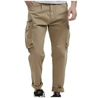Карго Панталони Со Среден струк Товарни Панталони Машки Патент Со Мулти-Џебни Цврсти Опуштени Машки панталони