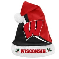 Засекогаш колекционерско ниво NCAA Swoop Logo Santa Hat, University of Wisconsinbadgers