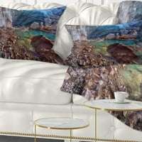 DesignArt стилска и шарена пештера на глечер - пејзаж печатена перница за фрлање - 12x20