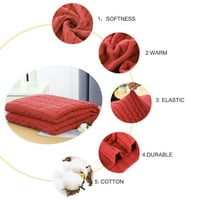 Единствени поволни цени памучен кабел плетен троседот постелнина ќебе црвено 30 40