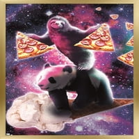 Џејмс Букер-Простор Мрзливост Со Пица Јава Сладолед Панда Ѕид Постер, 22.375 34 Врамени