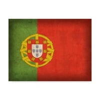 Трговска марка ликовна уметност „Португалија потресено знаме“ платно уметност од Црвен Атлас Дизајнс