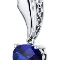 1. КТ овална форма создадена ѓердан од приврзок со сина сафир во сребро, 18 “