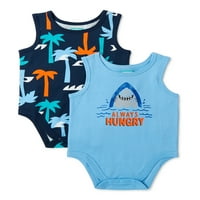 Top Bodysuit на Baby Baby Baby Baby, 2-пакет, големини 0M-24M