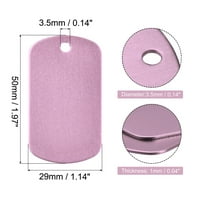 Uxcell Metal Pamping Blank DIY Grave Aluminum Label ознаки за занает, декорација на приврзоци розова