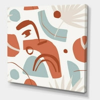 DesignArt 'Тропски палми лис со геометриски форми на модерното печатење на wallидот на платното на платно