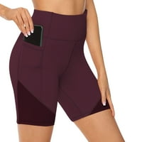 Обликувани Јога Панталони Висок Струк Краток Стомак Контролен Тренинг Трчање Плус Големина Костуми За Тело За Жени Црвено Л