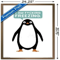 Дејвид Оленик-Зборувајќи Пингвин Ѕид Постер, 22.375 34