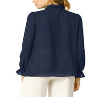 Копче за женски алегра К надолу со долги ракави манжетни детали за блузи кошула врвови