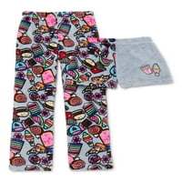 Мир, loveубов и соништа девојки Плишани пижами со 2 парчиња сет XS-l