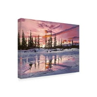Трговска марка ликовна уметност „Изочно езеро на зајдисонце“ платно уметност од Дејвид Лојд Гловер