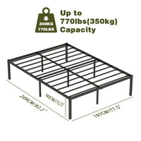 Yoneston king големина тешка метална рамка за кревети 16 кревети рамки со складирање